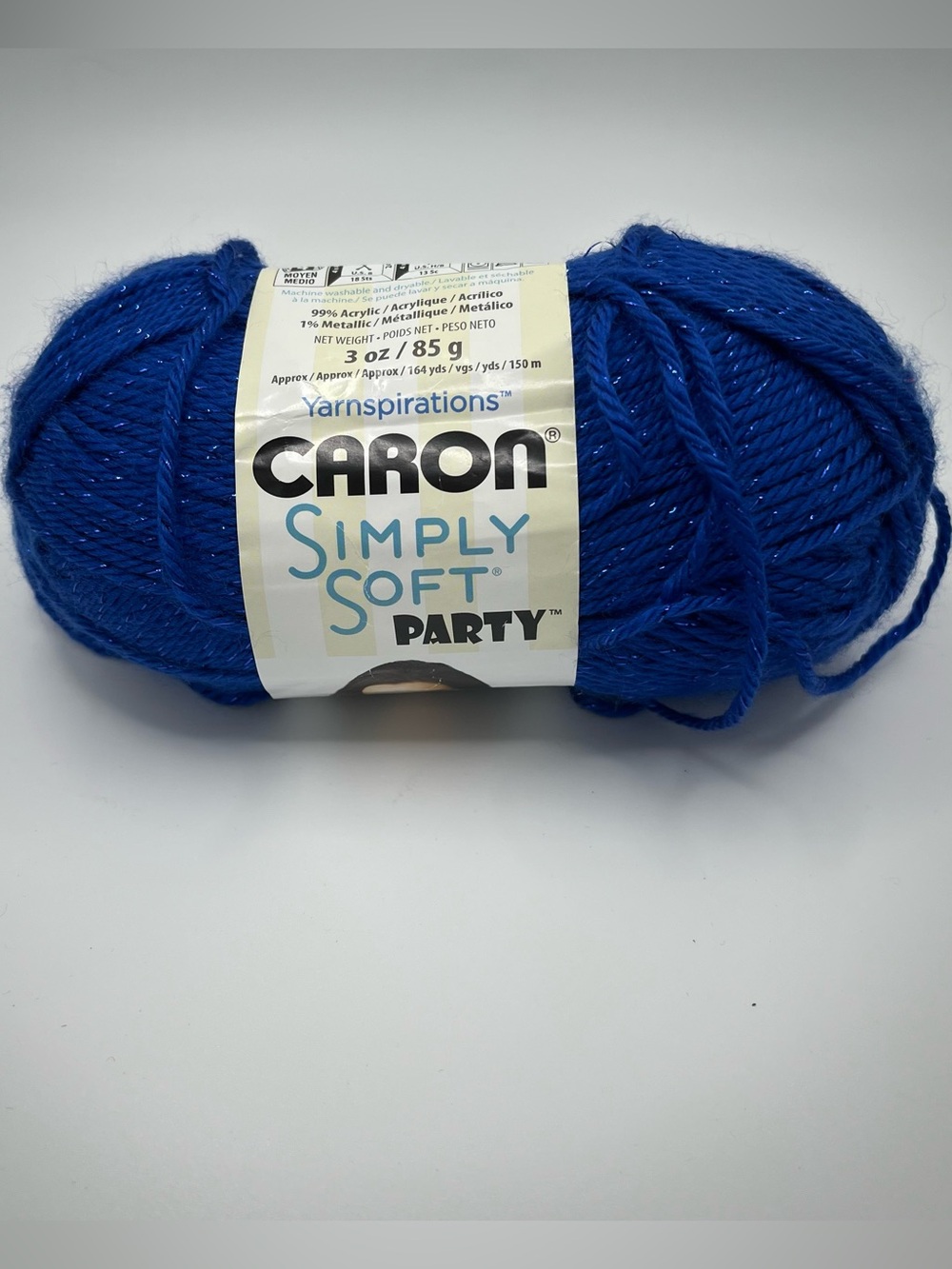 Caron Simply Soft Party Yarn Royal Sparkle Blue